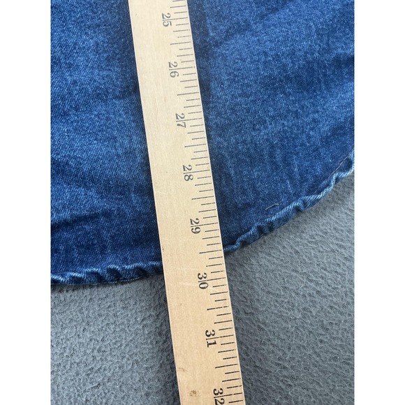 Vintage Carhartt Shirt Mens Medium Blue Denim Western Pearl Snap Made USA - Picture 10 of 11